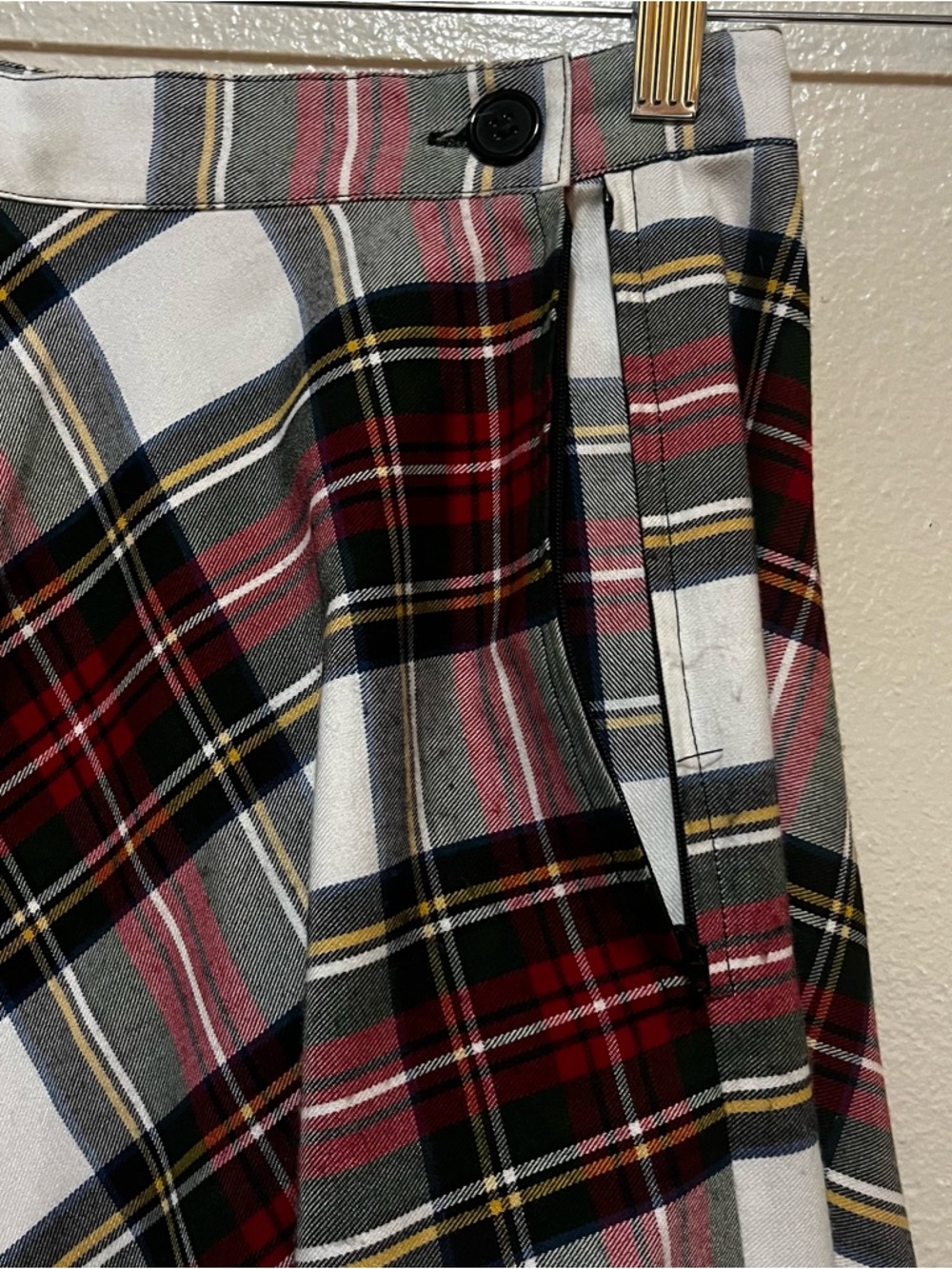 Hell Bunny Vixen Y2K Plaid Midi Skirt XS Red Tartan Flare A-Line - Picture 8 of 9